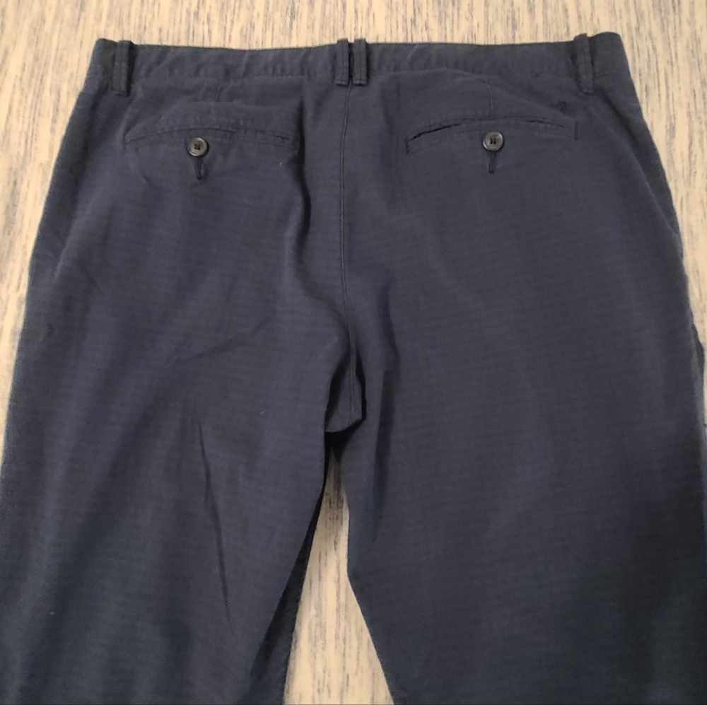 Original Penguin men's slim mini-plaid navy pants 36x32
